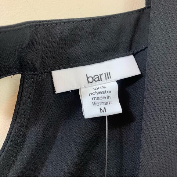 Bar lll Cold Shoulder Short Sleeve Black Top - Picture 2 of 6